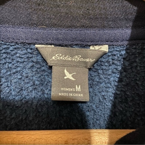 Eddie Bauer Full Zip Blue Sweater Sweatshirt Hoodie Medium - Picture 5 of 7